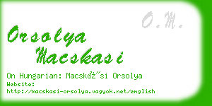 orsolya macskasi business card